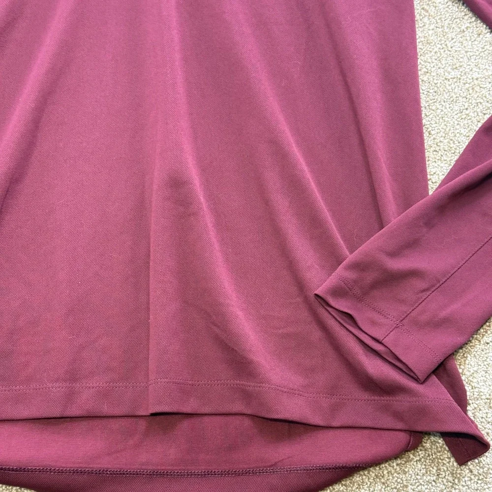 Nike Dri-FIT Minnesota Long Sleeve Polo Shirt Mens Large Maroon Gold Collegiate
